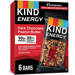Kind Energy Bars - Trans Fat Free, Gluten-free, Individually Wrapped - Dark Chocolate, Peanut Butter - 6 / Box