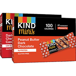 Kind Minis Snack Bar Variety Pack - Peanut Butter Dark Chocolate, Dark Chocolate Cherry Cashew - 0.71 oz - 20 / Box