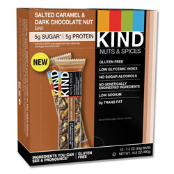 Kind Nuts and Spices Bar, Salted Caramel and Dark Chocolate Nut, 1.4 oz, 12/Pack
