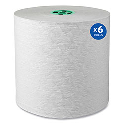 Kleenex Hard Roll Paper Towels with Premium Absorbency Pockets with Colored Core, Green Core, 1-Ply, 7.5 in x 700 ft, White, 6 Rolls/CT