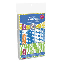 Kleenex On The Go Packs Facial Tissues, 3-Ply, White, 30 Sheets/Pack, 36 Packs/Carton
