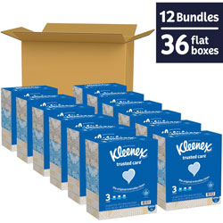 Kleenex trusted care Tissues - 2 Ply - 8.40 in x 8.50 in - White - Soft, Absorbent, Thick, Strong - For Face, Home - 160 Per Box - 12 / Carton