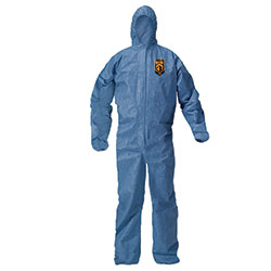 KleenGuard™ A20 Breathable Particle Protection Coveralls, Zip Front, Hood, Elastic Back, Wrists, Ankles, 2X-Large, Blue, 24/Carton