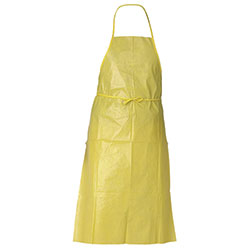 KleenGuard™ A70 Chemical Spray Protection Aprons, Polyethylene-Coated Fabric, One Size Fits Most, Yellow, 100/Carton