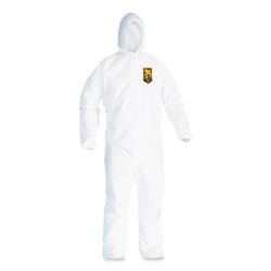 KleenGuard™ A20 Breathable Particle Protection Coveralls, Elastic Back, Hood, Medium, White, 24/Carton