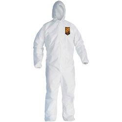 KleenGuard™ A30 Elastic-Back & Cuff Hooded Coveralls, White, 2X-Large, 25/Case (KCC46115)