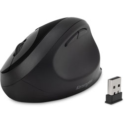 Kensington Pro Fit Ergo Wireless Mouse - Wireless - Bluetooth/Radio Frequency - 2.40 GHz - Black - 1 Pack - USB - 1600 dpi - 5 Button(s)