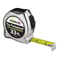 Komelon Usa High Viz Professional Inch Engineer Tape Measures, 1 in x 33 ft