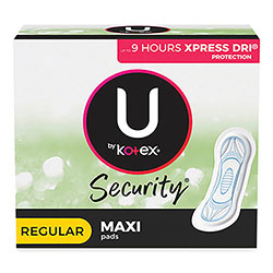 Kotex® U by Kotex Security Regular Maxi Pads, Unscented, 48/Pack