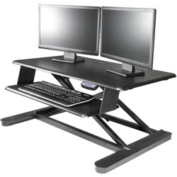 Kantek Desk Riser, Electric, Sit-Stand, 35 inx26 inx6-3/10 in-23-2/5 in, Black