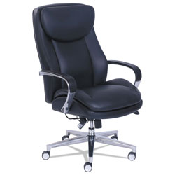 La-Z-Boy Commercial 2000 High-Back Executive Chair with Dynamic Lumbar Support, Supports up to 300 lbs., Black Seat/Back, Silver Base