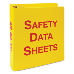 LabelMaster GHS SDS Binder, 3 Rings, 2.5 in Capacity, 11 x 8.5, Yellow/Red
