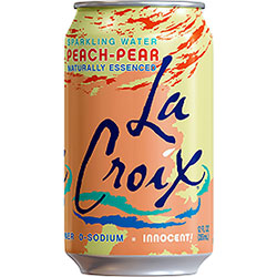 LaCroix Peach-Pear Flavored Sparkling Water, 12oz, 12/Pack, 2 Pack/Carton