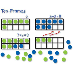 Learning Resources Giant Magnetic Ten-Frame Set, 12 1/4 inL x 5 inH, Blue/Green