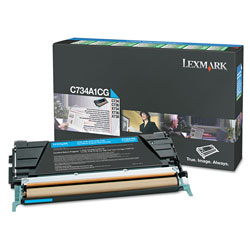Lexmark X748H1CG Return Program High-Yield Toner, 10000 Page-Yield, Cyan
