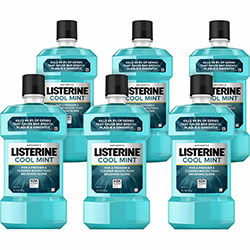 Listerine® Cool Mint Antiseptic Mouthwash, 1.06 quart, 6/Carton