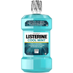 Listerine® COOL MINT Antiseptic Mouthwash, For Plaque, Bad Breath, Gingivitis, Mint, 1.59 quart, 6/Carton