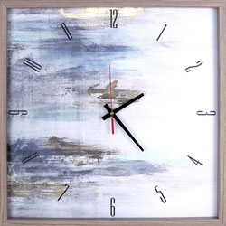 Lorell Abstract Art Clock, Analog, Quartz, Brown