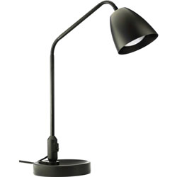 Lorell Desk Lamp, LED, 7-Watt, 6-9/10 inWx6-9/10 inLx20-9/10 inH, Black
