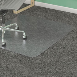 Lorell Rectangular Medium Pile Chairmat, Carpeted Floor, 60 in Length x 46 in Width x 0.13 in Thickness, Rectangle, Vinyl, Clear