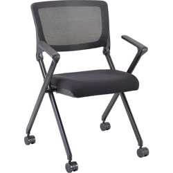 Lorell Nesting Chairs w/Arms, 24-3/8 inx22-7/8 inx35-3/8 in, 2/CT, Black
