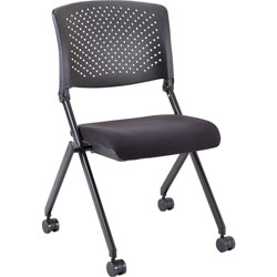 Lorell Nesting Chairs, Mobile, 24-3/8 inx22-7/8 inx35-3/8 in, 2/CT, Black