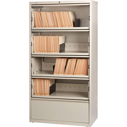 Lorell Lateral File, RCD, 5-Drawer, 36 in x 18-5/8 in x 68-3/4 in, Putty
