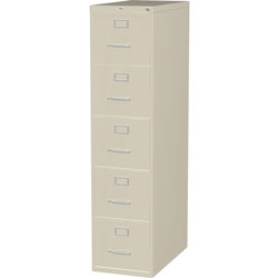 Lorell Vertical File, 5-Drawer, Letter, 15 in x 26-1/2 in x 61 in, Putty