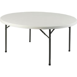 Lorell Banquet Folding Table, 500lb Capacity, Round Top x 71 in x 29-1/4 in High, Platinum