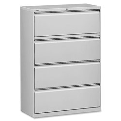 Lorell 4 Drawer Metal Lateral File Cabinet, 44 inx21.5 inx57.75 in, Gray