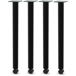 Lorell Relevance Tabletop Post Legs - 1 in x 2 in x 27.8 in , Caster - Material: Steel - Finish: Black