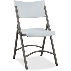 Lorell Folding Chair, 18-1/2"x21-7/8"x33-1/8", 4/Carton, Platinum