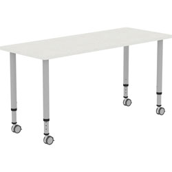 Lorell Height-adjustable 60 in Rectangular Table, Rectangle Top, 60 in Table Top Width x 23.62 in Table Top Depth, 33.62 in Height, Gray, Laminate