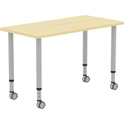 Lorell Height-adjustable 48 in Rectangular Table, Rectangle Top, 48 in Table Top Width x 23.62 in Table Top Depth, 33.62 in Height, Assembly Required, Laminated, Maple, Laminate