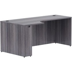 Lorell Weathered Charcoal Laminate Desking, 72 in x 36 in x 24 in29.5 in Credenza, 1 in Top, Material: Polyvinyl Chloride (PVC) Edge, Finish: Weathered Charcoal Laminate