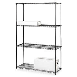 Lorell Wire Shelving Unit, 36 in x 18 in, Black