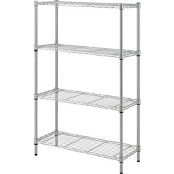 Lorell Wire Shelving, 4-shelf, Light-duty, 36 inWx14 inDx54 inH, Silver