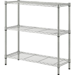 Lorell Wire Shelving, 3-shelf, Light-duty, 36 inWx14 inDx36 inH, Silver