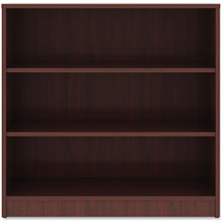 Lorell 3-Shelf Bookcase, 36 in x 12 in x 36 in, Mahogany