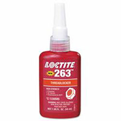 Loctite 263 Red Threadlockers, 50 mL, 1 in Thread, Red