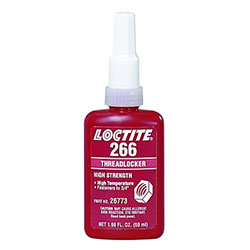 Loctite 266™ Threadlocker, High Strength/High Temperature, 50 mL, Red-Orange
