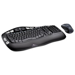 Logitech MK550 Wireless Wave Keyboard + Mouse Combo, 2.4 GHz Frequency/30 ft Wireless Range, Black