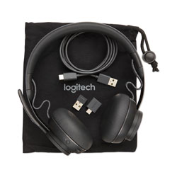 Logitech Zone Wireless Plus-UC Binaural Over-the-Head Headset, Black