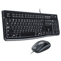 Logitech MK120 Wired Keyboard + Mouse Combo, USB 2.0, Black