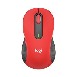 Logitech Signature M650 Wireless Mouse, 2.4 GHz Frequency, 33 ft Wireless Range, Large, Right Hand Use, Red