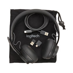 Logitech Zone Wireless Plus-MSFT Binaural Over-the-Head Headset, Black