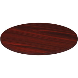 Lorell 1-1/2 in Round Top Table, 42 in, Mahogany