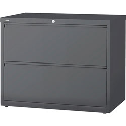 Lorell 2 Drawer Metal Lateral File Cabinet, 38 inx21.5 inx32-4/5 in, Dark Gray