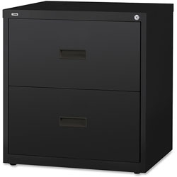Lorell 2 Drawer Metal Lateral File Cabinet, 30 inx18-5/8 inx28-1/8 in, Black