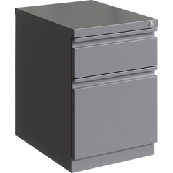 Lorell 20 in 2-drawer Box/File Steel Mobile Pedestal, 15 in x 19.9 in x 23.8 in, Silver